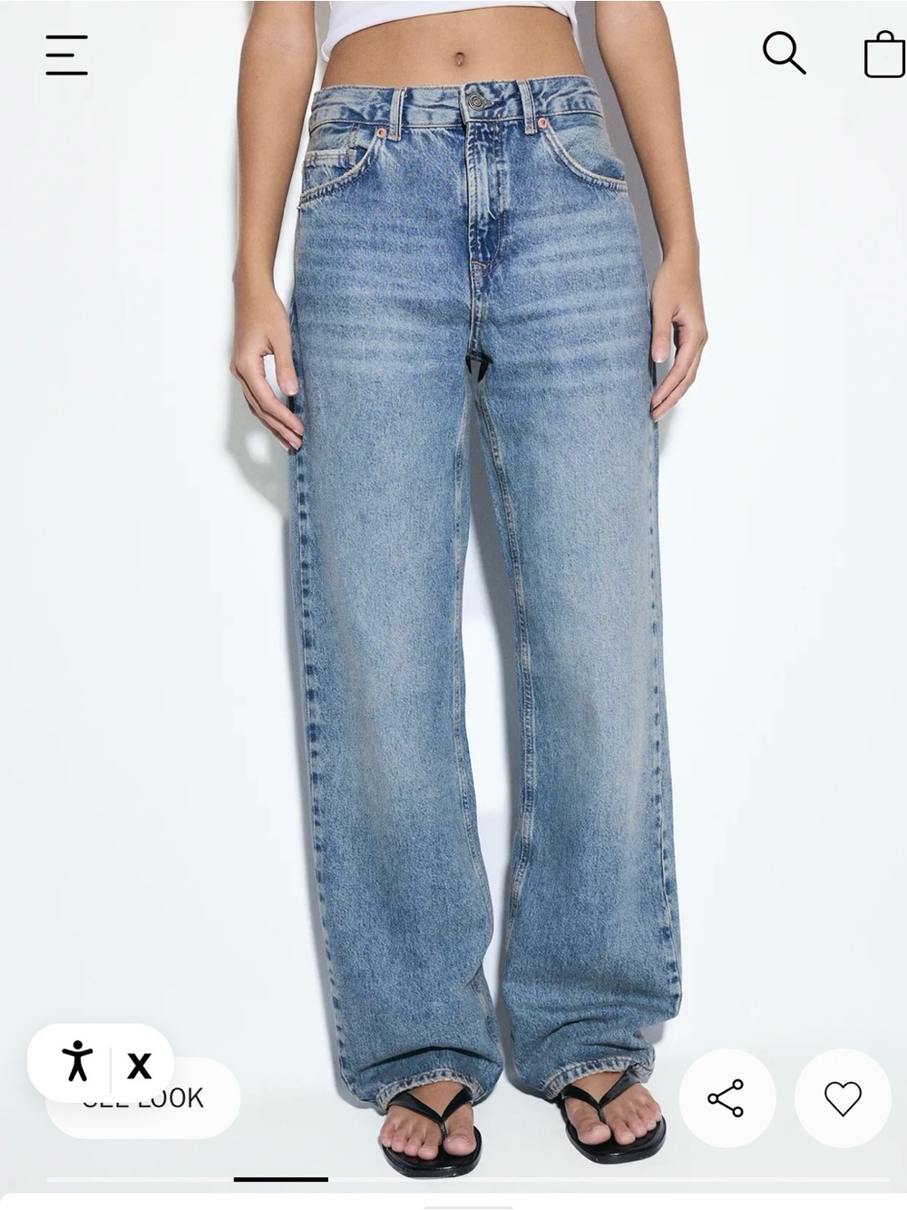 NWOT stradivarius Light Blue Wide-Leg Jeans